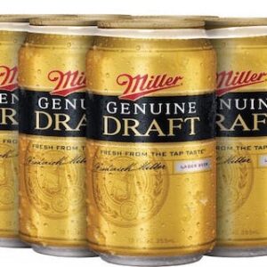 MILLER GENUINE DRAFT 6 PACK BEER (CANS)